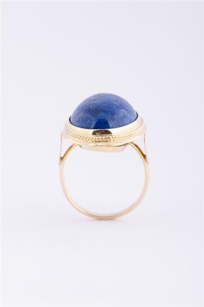 Grote foto gouden ring met lapis lazuli kleding dames sieraden