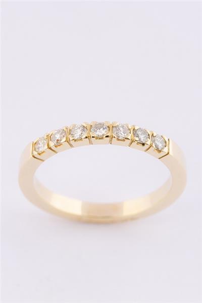Grote foto gouden rij ring met 7 briljanten kleding dames sieraden