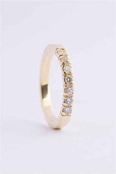 Grote foto gouden rij ring met 7 briljanten kleding dames sieraden