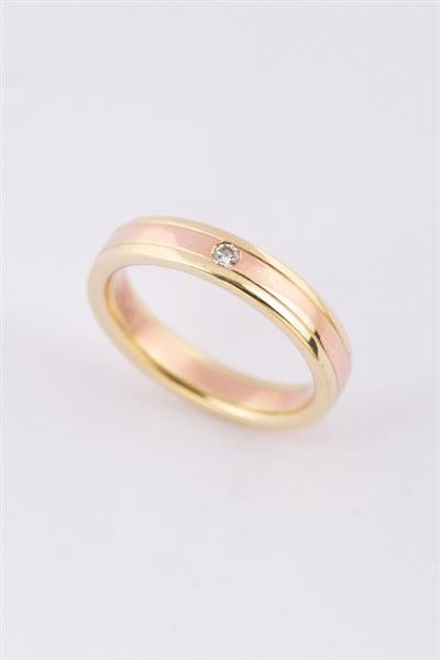 Grote foto ros geel gouden ring met een briljant kleding dames sieraden