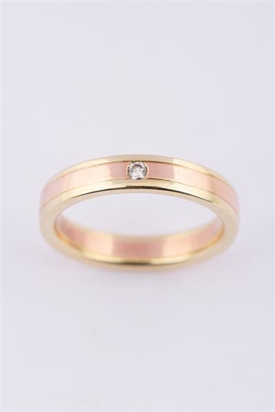 Grote foto ros geel gouden ring met een briljant kleding dames sieraden