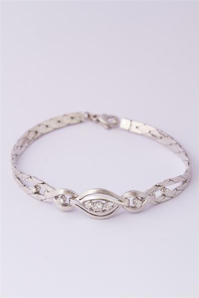 Grote foto wit gouden armband met 7 briljanten kleding dames sieraden