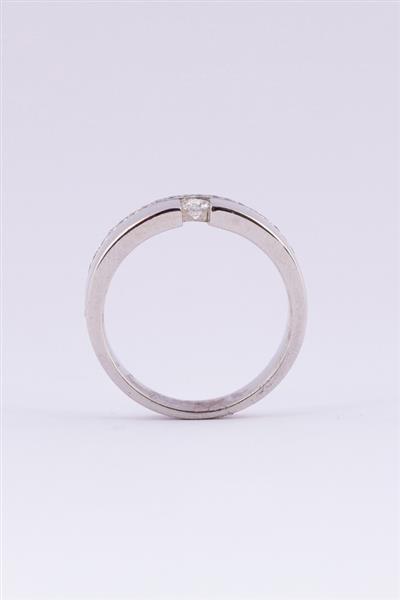 Grote foto wit gouden rij solitair ring met briljanten kleding dames sieraden