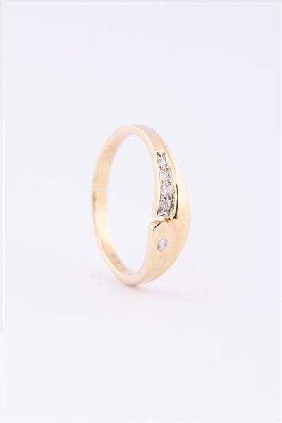 Grote foto gouden ring met 5 briljanten kleding dames sieraden