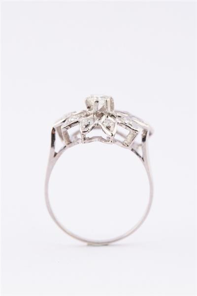 Grote foto wit gouden entourage ring met briljant en diamanten kleding dames sieraden