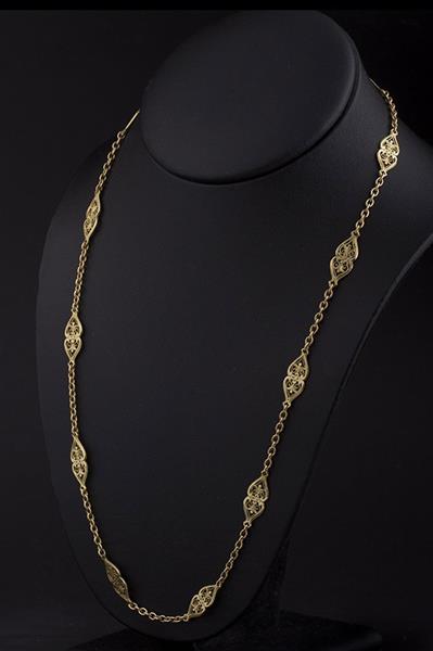 Grote foto antiek gouden schakel collier kleding dames sieraden