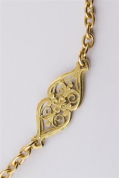 Grote foto antiek gouden schakel collier kleding dames sieraden
