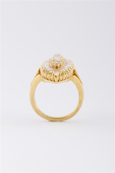 Grote foto 20 krt. gouden markies ring met briljanten kleding dames sieraden