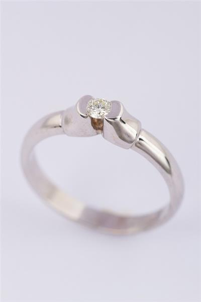 Grote foto wit gouden solitair ring met een briljant van ca. 0.09 ct. kleding dames sieraden