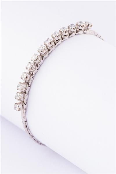 Grote foto wit gouden armband met 13 briljanten kleding dames sieraden