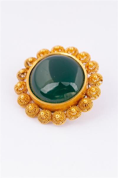 Grote foto antieke gouden broche met agaat kleding dames sieraden