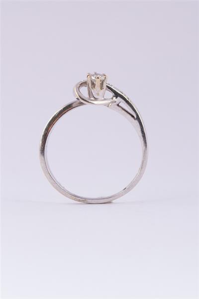 Grote foto wit gouden slag ring met 4 briljanten kleding dames sieraden