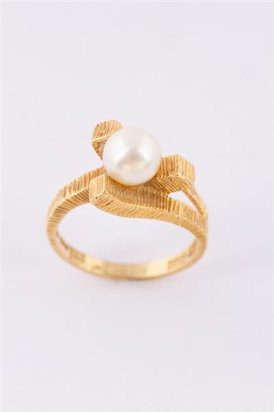 Grote foto gouden ring met cultiv parel kleding dames sieraden