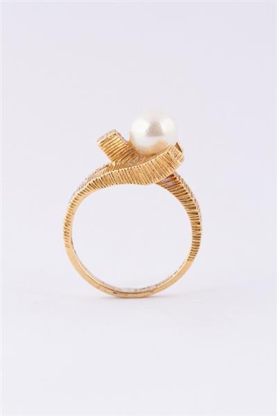 Grote foto gouden ring met cultiv parel kleding dames sieraden