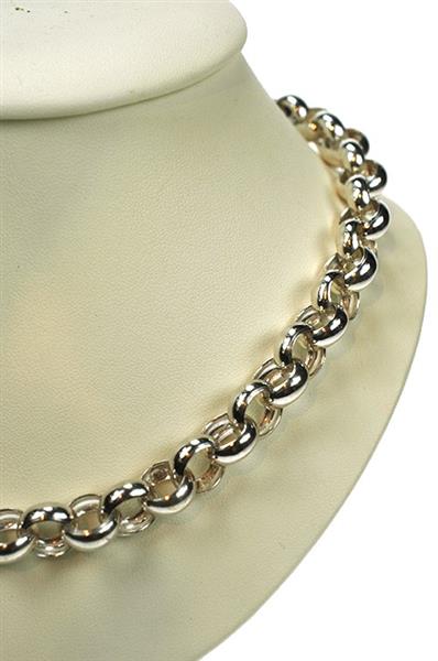 Grote foto zilveren jasseron collier kleding dames sieraden