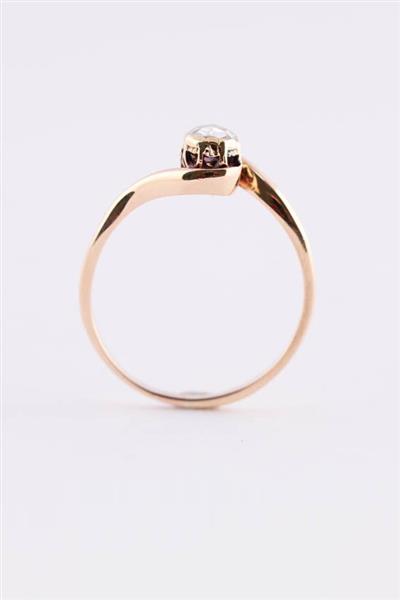 Grote foto antieke gouden slag ring met een diamant kleding dames sieraden