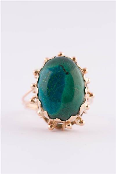 Grote foto gouden ring met een eilat steen kleding dames sieraden