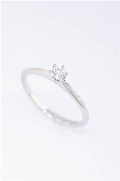 Grote foto wit gouden solitair ring met een briljant 0.20 ct. kleding dames sieraden