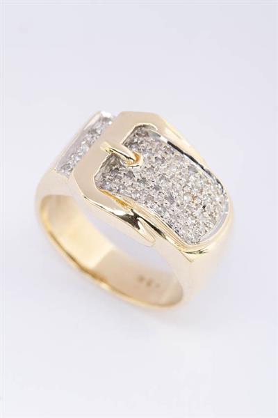Grote foto gouden gesp ring met diamanten kleding dames sieraden
