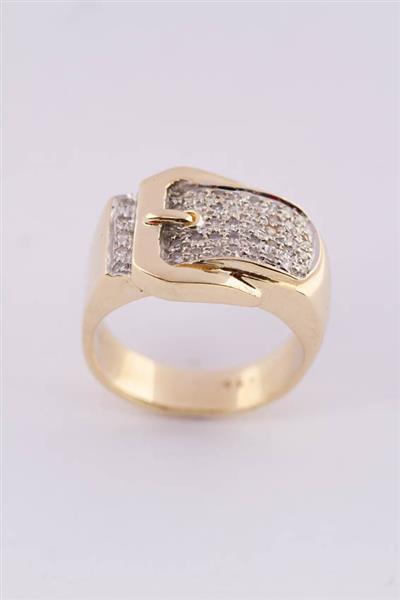 Grote foto gouden gesp ring met diamanten kleding dames sieraden