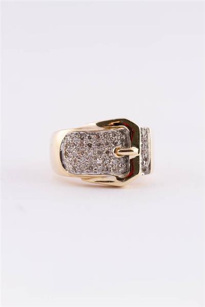Grote foto gouden gesp ring met diamanten kleding dames sieraden