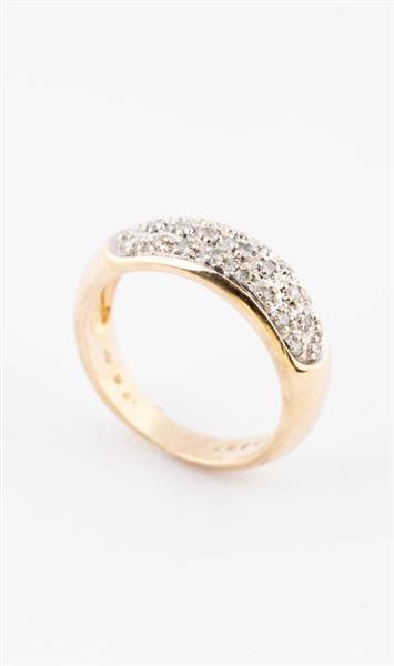 Grote foto gouden band ring met 25 briljanten kleding dames sieraden