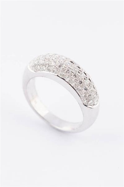 Grote foto wit gouden band ring met 5 rijen briljanten 0.79 ct. kleding dames sieraden