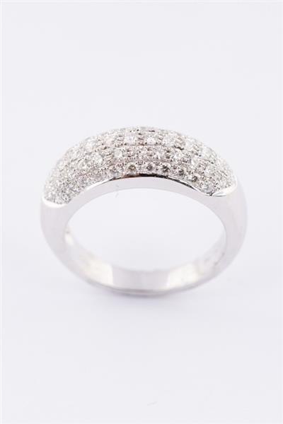 Grote foto wit gouden band ring met 5 rijen briljanten 0.79 ct. kleding dames sieraden