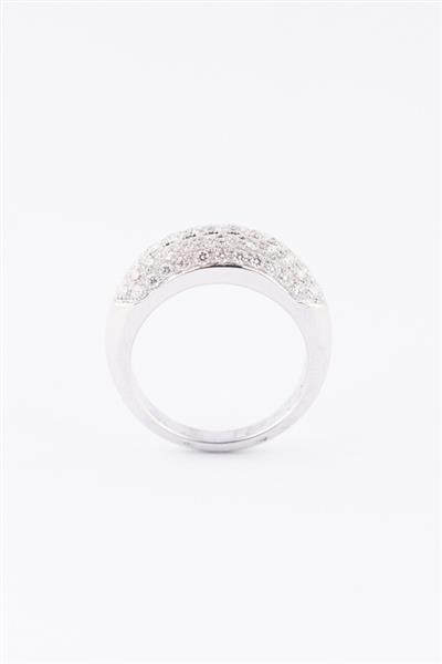 Grote foto wit gouden band ring met 5 rijen briljanten 0.79 ct. kleding dames sieraden
