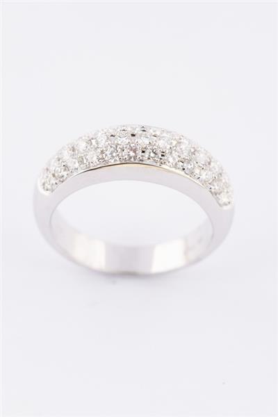 Grote foto wit gouden band ring met briljanten 0.73 ct. kleding dames sieraden