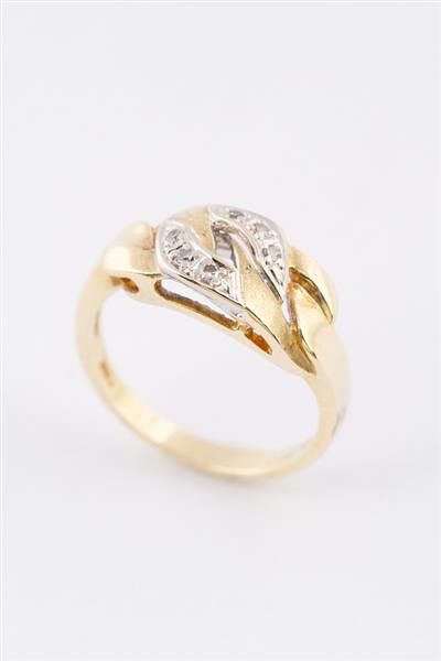 Grote foto gouden ring met 6 diamanten 8 kant kleding dames sieraden