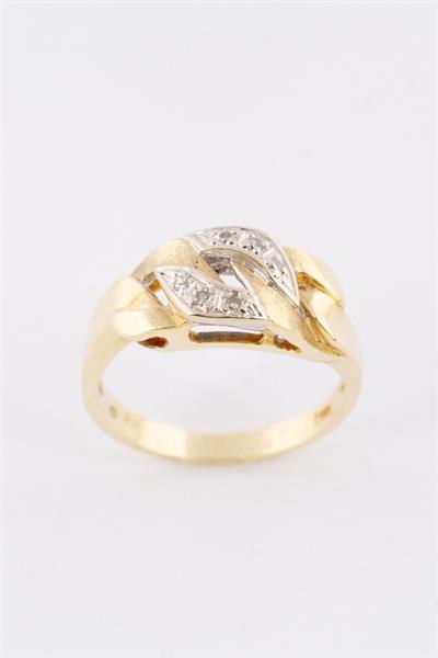 Grote foto gouden ring met 6 diamanten 8 kant kleding dames sieraden