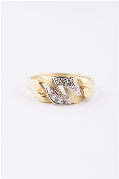 Grote foto gouden ring met 6 diamanten 8 kant kleding dames sieraden