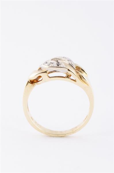 Grote foto gouden ring met 6 diamanten 8 kant kleding dames sieraden