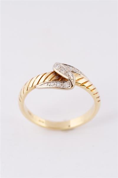 Grote foto wit geel gouden slag ring met 9 diamanten kleding dames sieraden