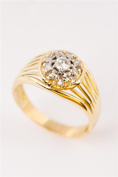 Grote foto gouden spangen entourage heren ring met een briljant en diamanten kleding dames sieraden