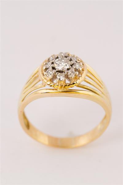 Grote foto gouden spangen entourage heren ring met een briljant en diamanten kleding dames sieraden