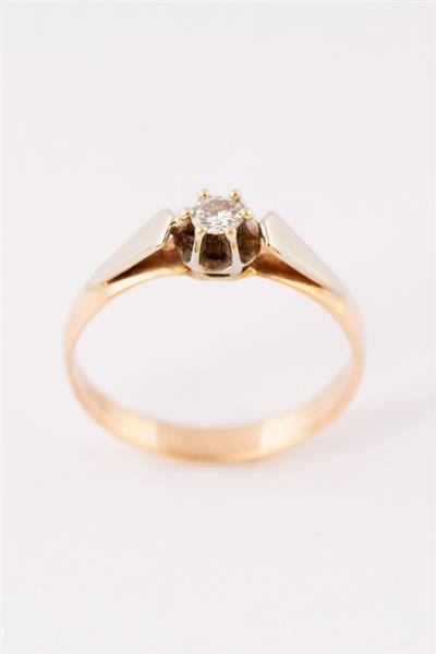 Grote foto antieke solitair ring met een briljant kleding dames sieraden