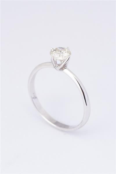 Grote foto wit gouden solitair ring met een briljant van 0.74 ct. kleding dames sieraden