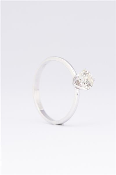 Grote foto wit gouden solitair ring met een briljant van 0.74 ct. kleding dames sieraden