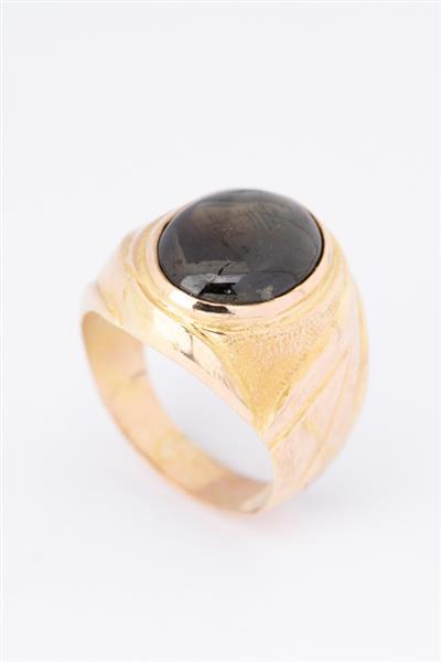 Grote foto gouden massieve heren ring met valkenoog kleding dames sieraden