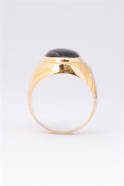 Grote foto gouden massieve heren ring met valkenoog kleding dames sieraden