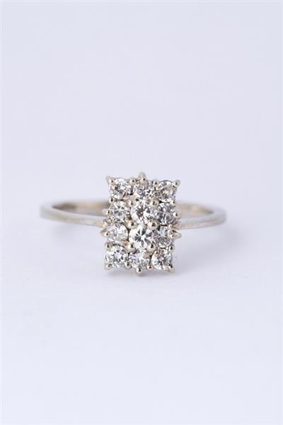 Grote foto wit gouden ring met 12 briljanten kleding dames sieraden
