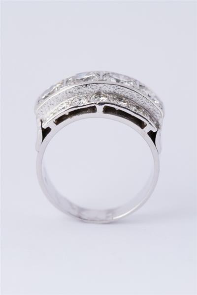 Grote foto wit gouden band ring met briljanten. ca. 3.2 ct. kleding dames sieraden