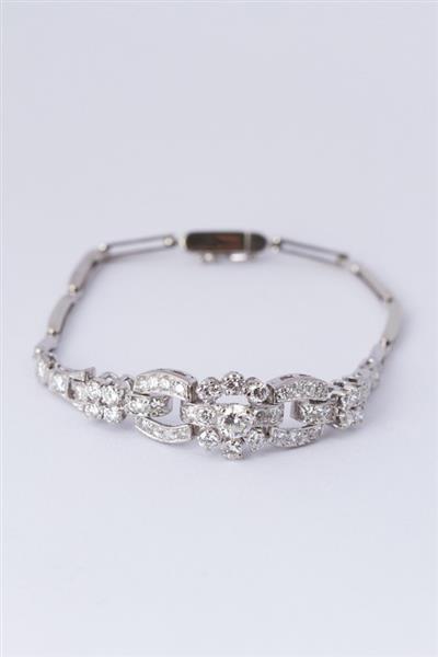 Grote foto wit gouden schakel armband met briljanten. ca. 2.14 ct. kleding dames sieraden