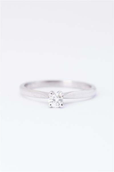 Grote foto wit gouden solitair ring met een briljant van 0.16 ct. kleding dames sieraden