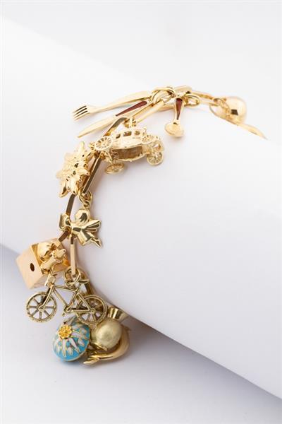 Grote foto gouden close 4 ever bedel armband vol met gouden bedels kleding dames sieraden