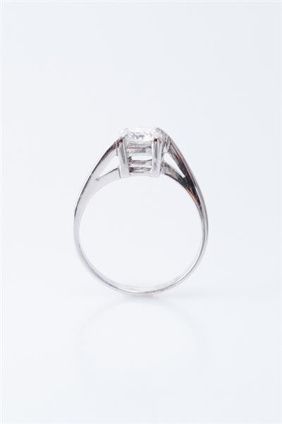 Grote foto wit gouden slag ring met een briljant van 0.92 ct. vs2 d kleding dames sieraden