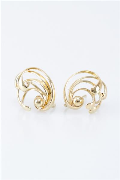 Grote foto gouden oorhangers kleding dames sieraden