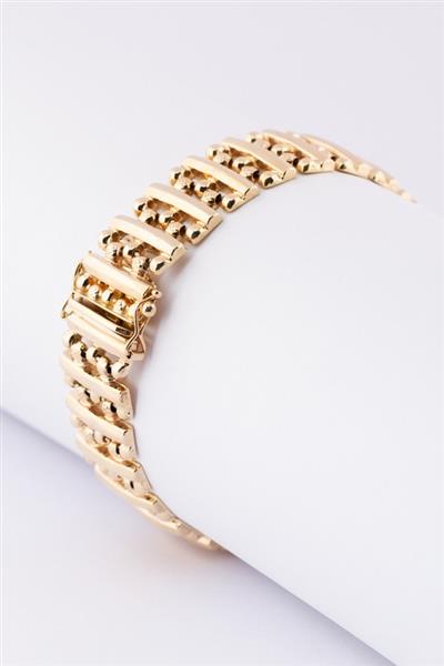 Grote foto gouden schakel armband kleding dames sieraden